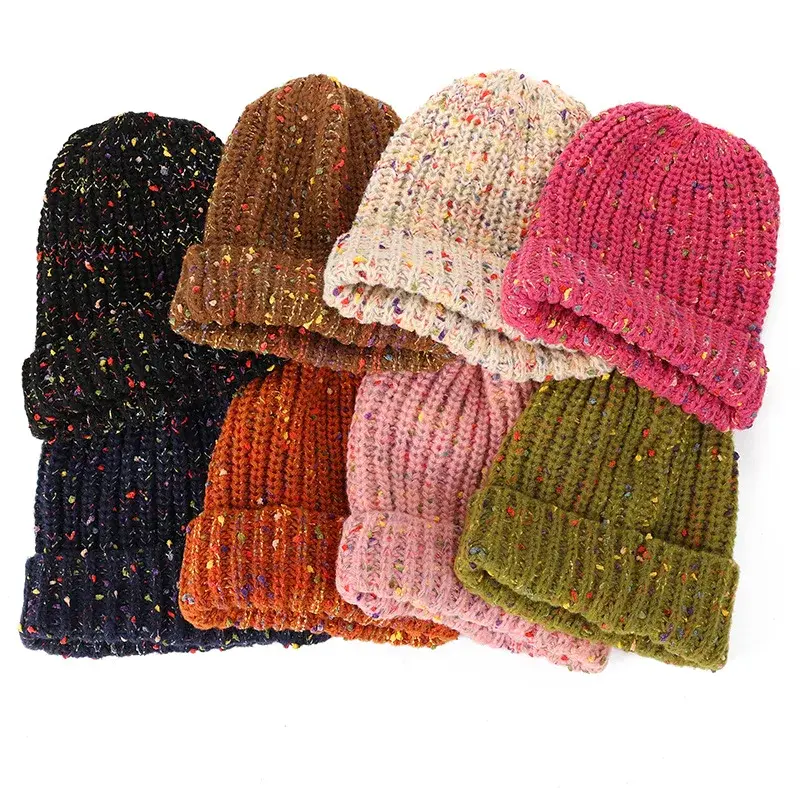 Confetti Speckle Slouchy Rib Beanie Hat (8 Colours)