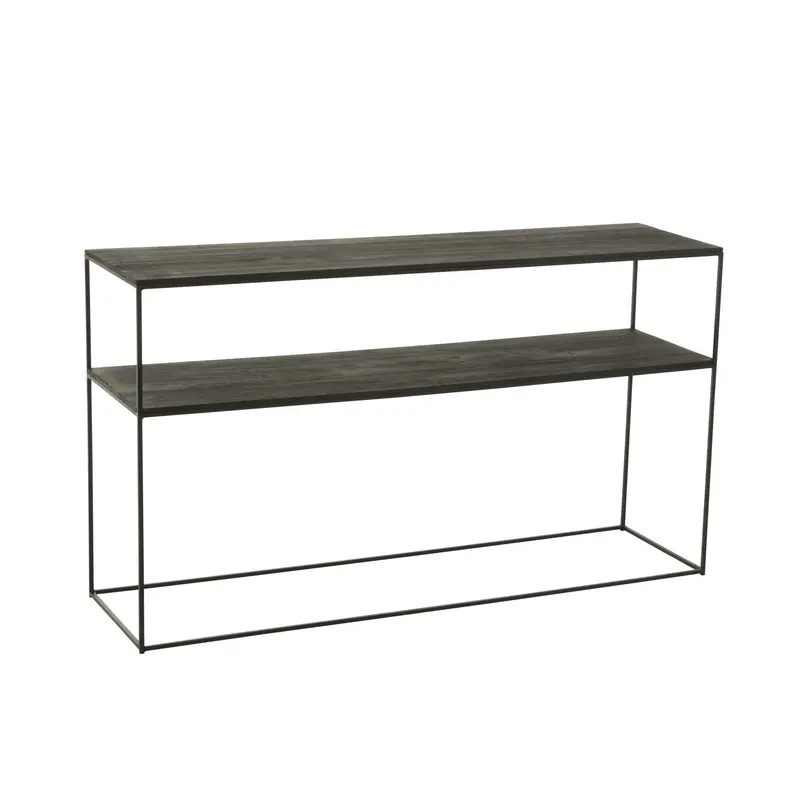 Console Rechthoek Gerecycled Hout/Metaal Zwart J-Line