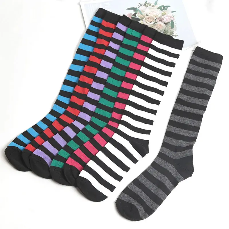 Contrast Stripe Calf Socks