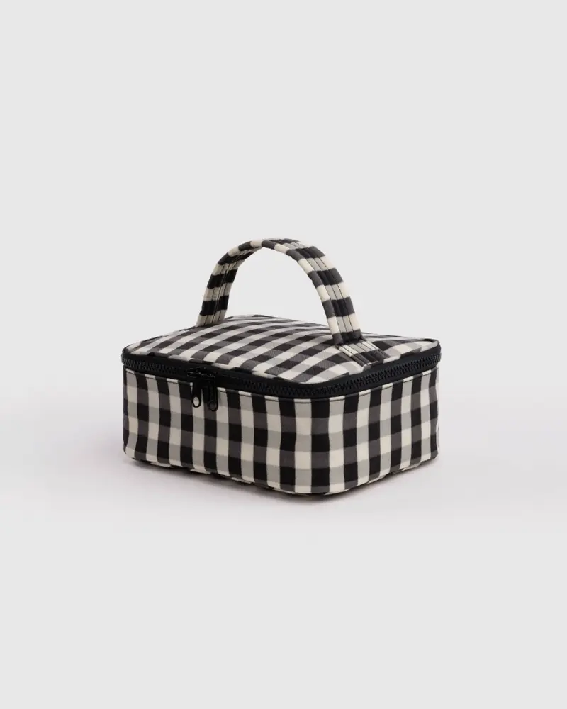 Cosmetic Case Small - Black & Cream Gingham [PRE ORDER]