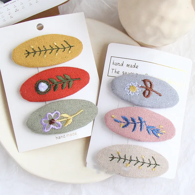 Cottagecore Embroidered Hairclip (4 Colours)