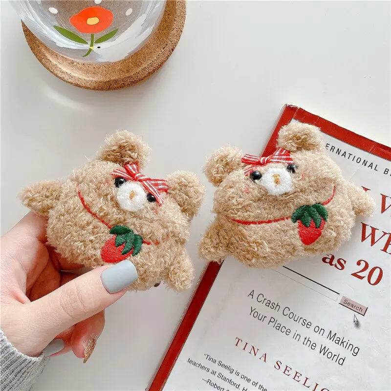 Cottagecore Teddy Bear Face Airpod Case Cover