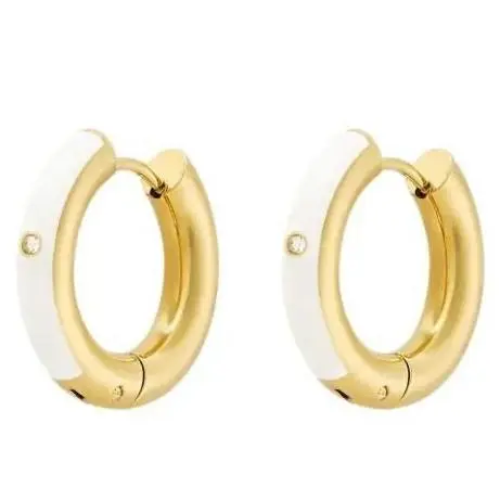 Creolen Gekleurd met Steentje goud wit