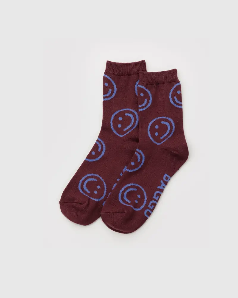 Crew Socks - Mahogany Happy