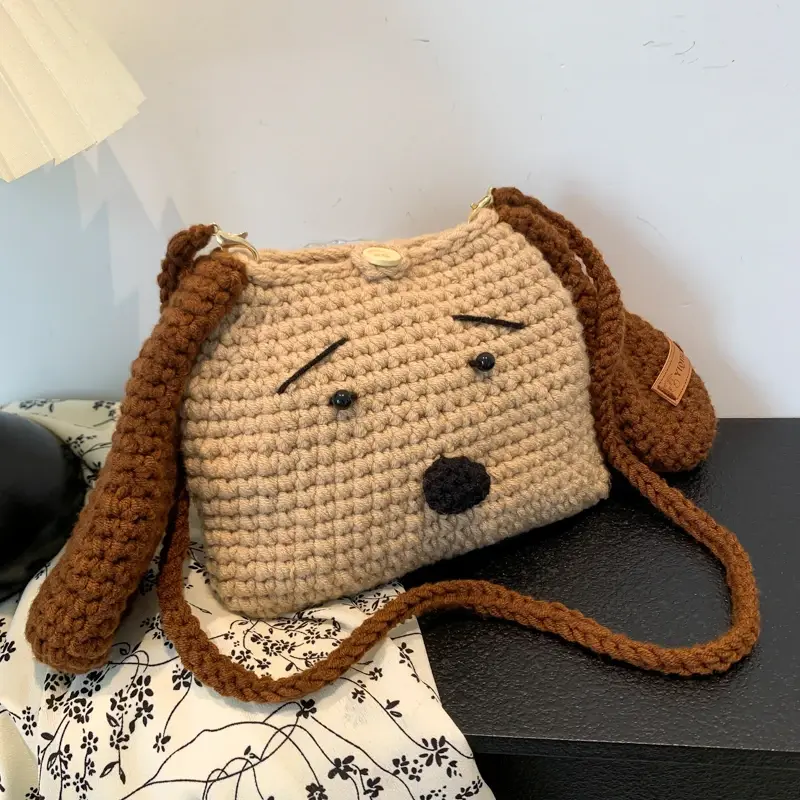 Crochet Floppy Eared Puppy Purse (2 Colours)