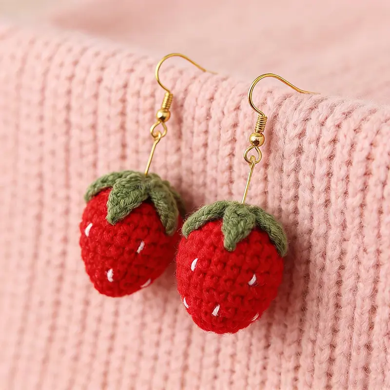Crochet Fruit Earrings (8 Designs)