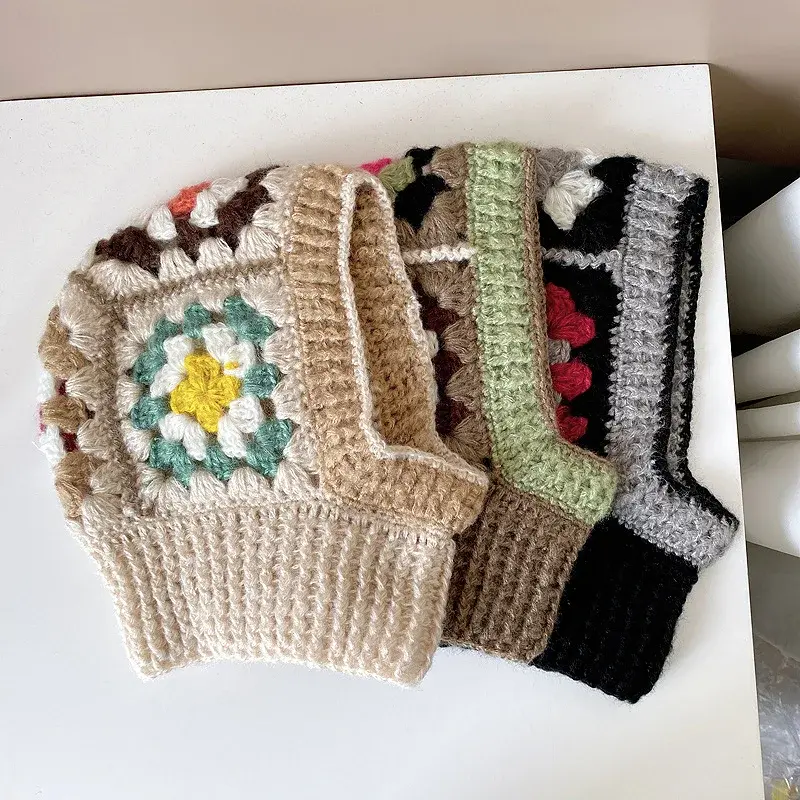 Crochet Granny Square Balaclava Hat (3 Colours)