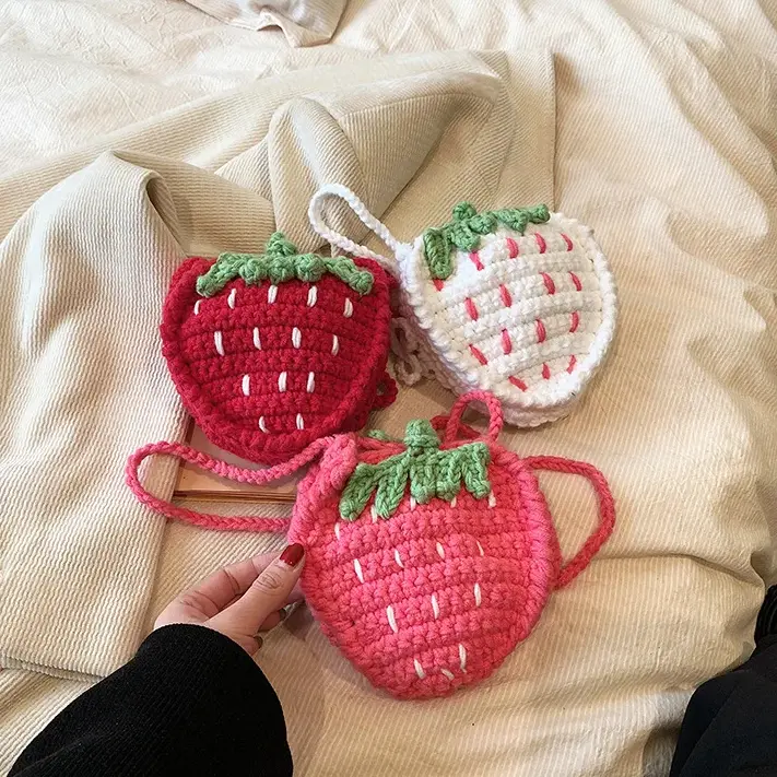 Crochet Strawberry Mini Bag (3 Colours)