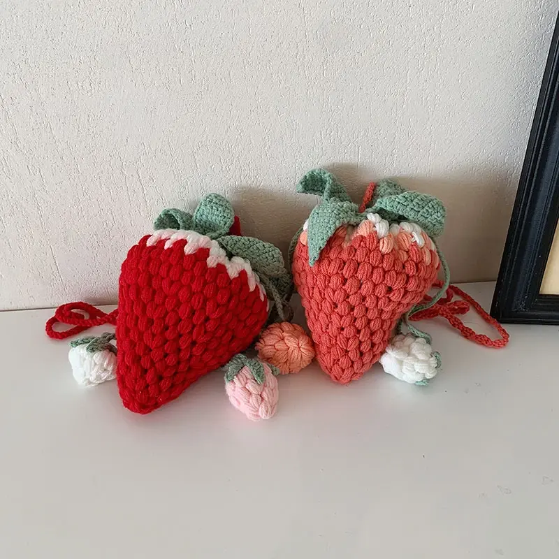 Crochet Strawberry Mini Purse (2 Colours)