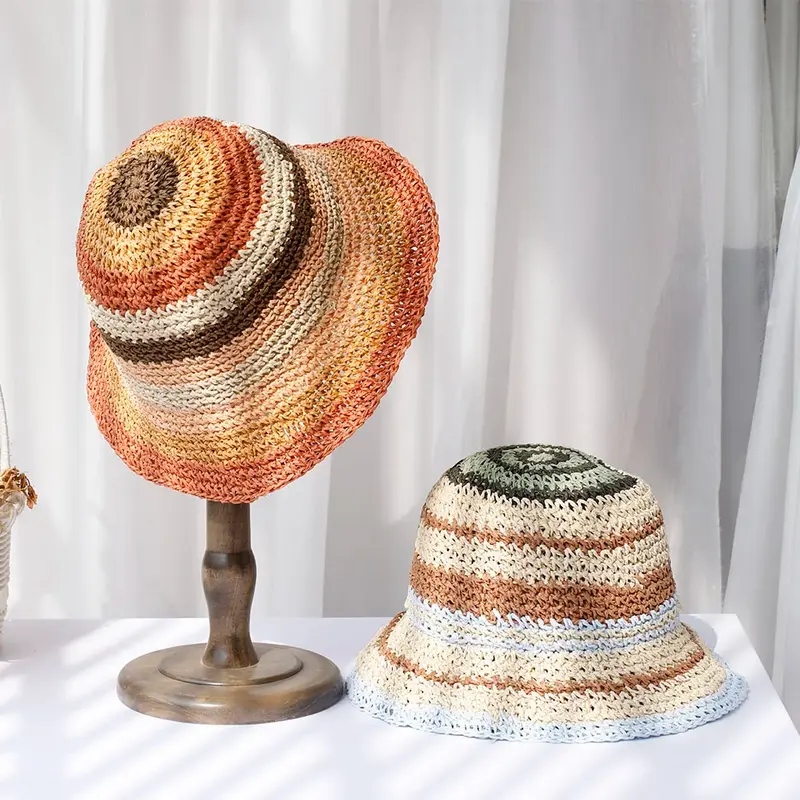 Crochet Stripe Sun Hat (2 Colours)