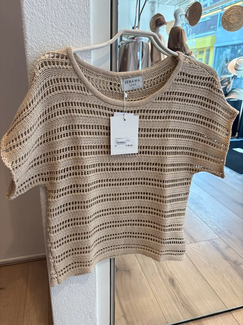 Crochet Tee Ellie Beige