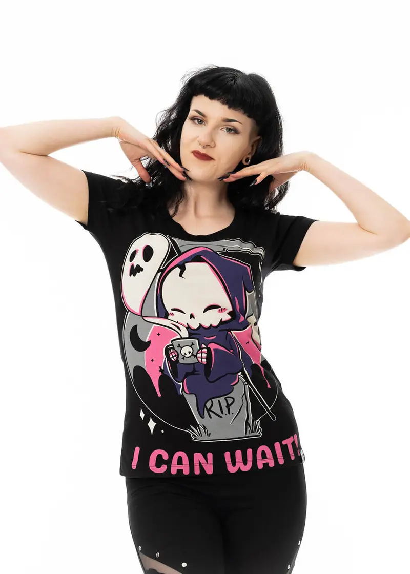 Cupcake Cult I Can Wait Girly T-Shirt Black