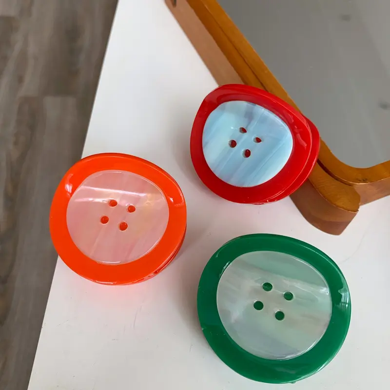 Cute as a Button Acrylic Claw Clip (3 Colours)