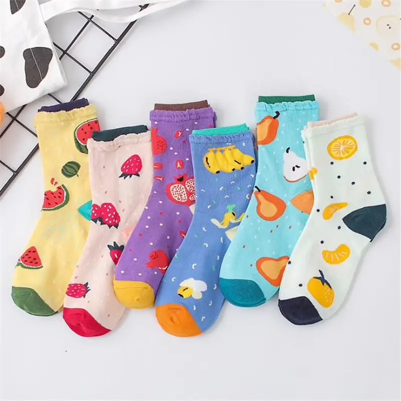 Cute Fruit Pattern Crew Socks (6 Designs)