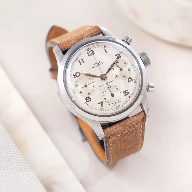 Cyma "Watersport" Oversized Chronograph Clamshell Case