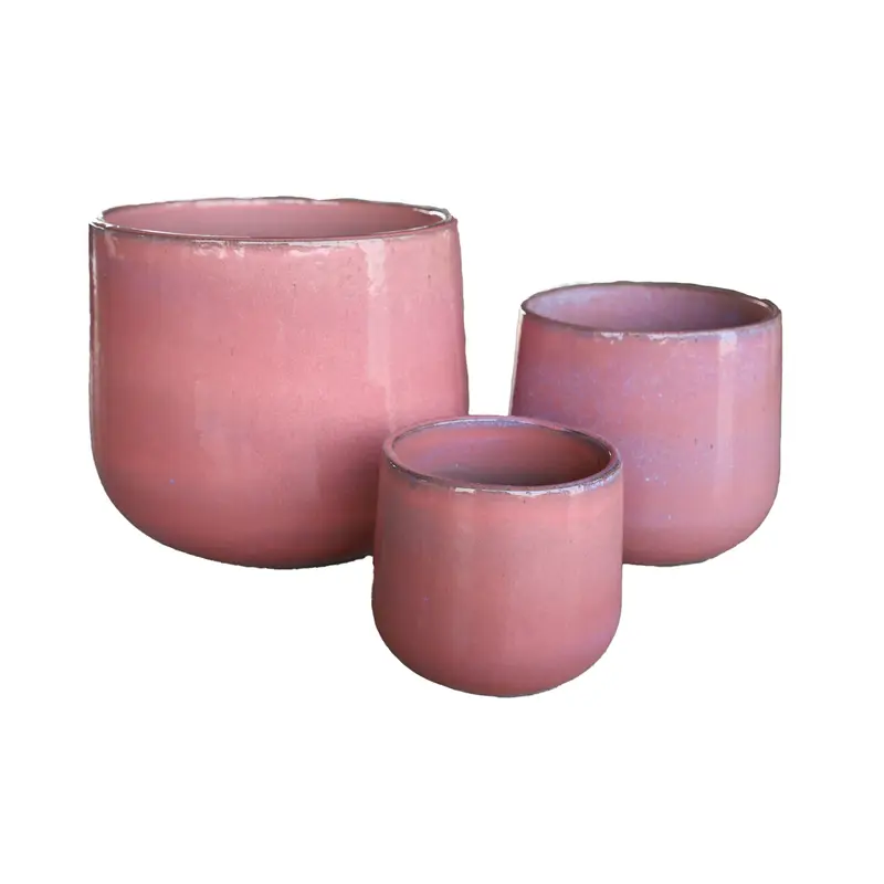 Dairsai Pink Glazed Round Ceramic Pot SV3 PTMD