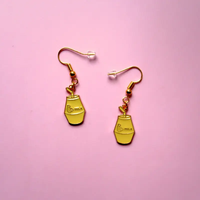Dangly Banana Milk Earrings