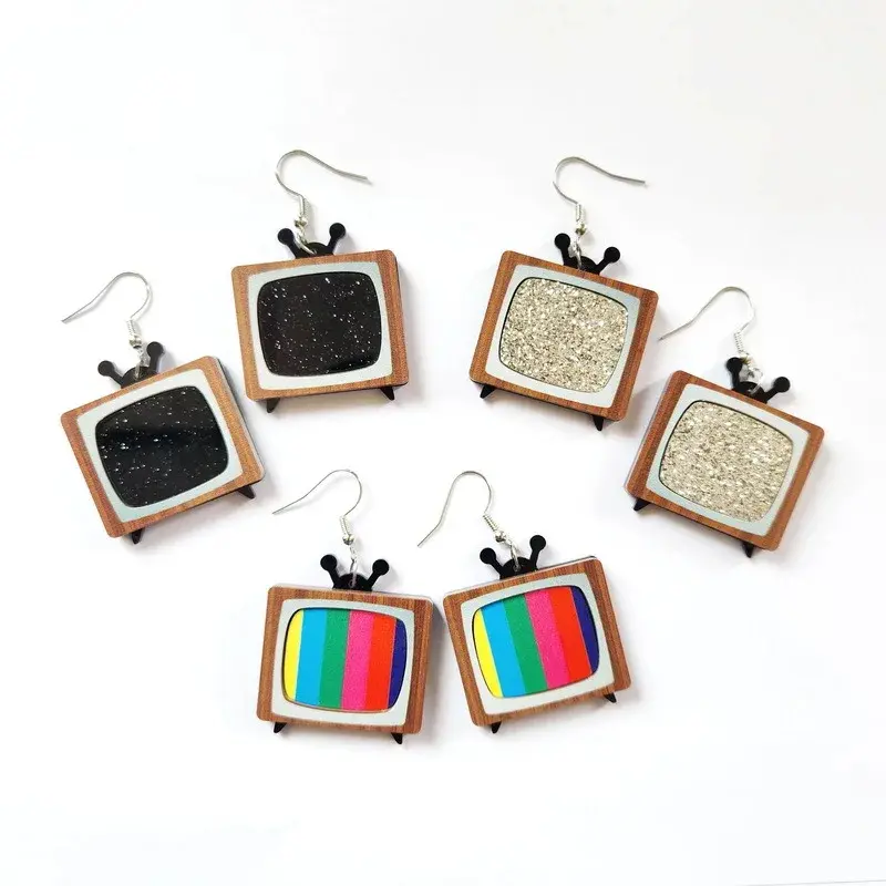 Dangly Retro Television Earrings