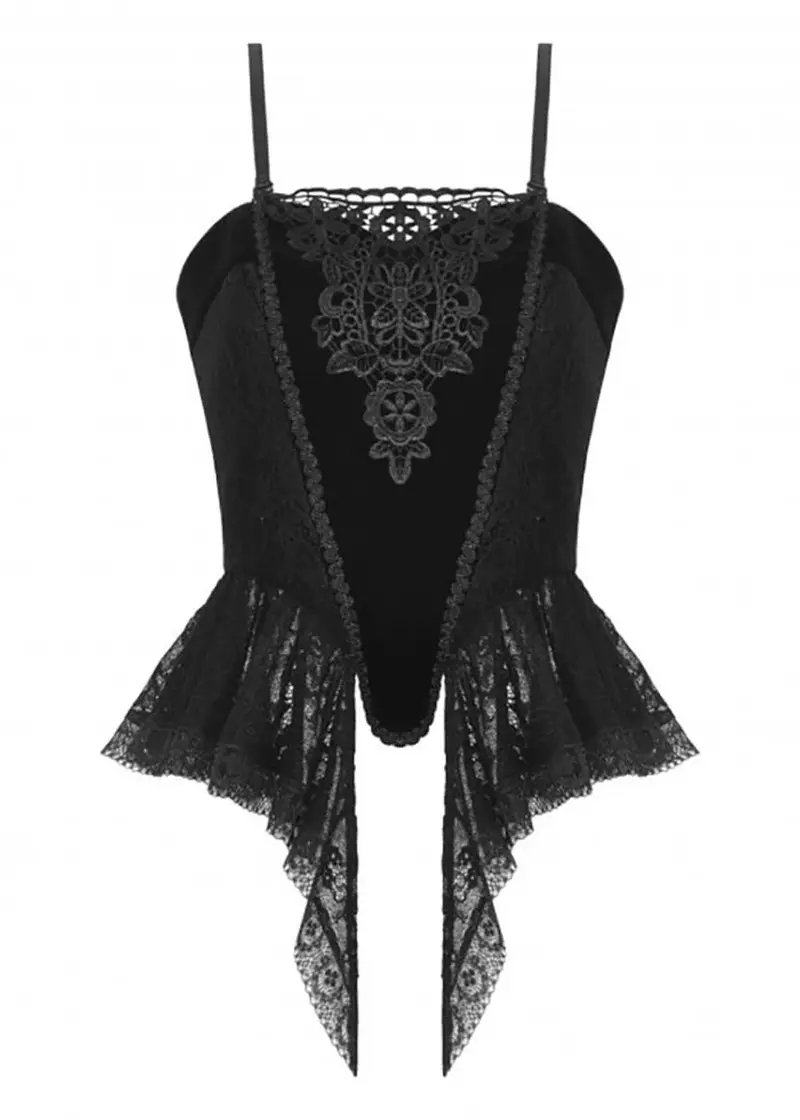 Dark In Love Abyss Velvet Corset Top in Black