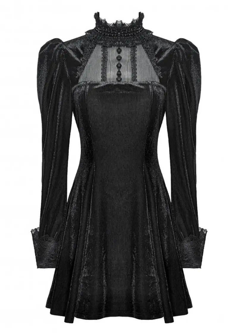 Dark In Love Heir Velvet Dress Black