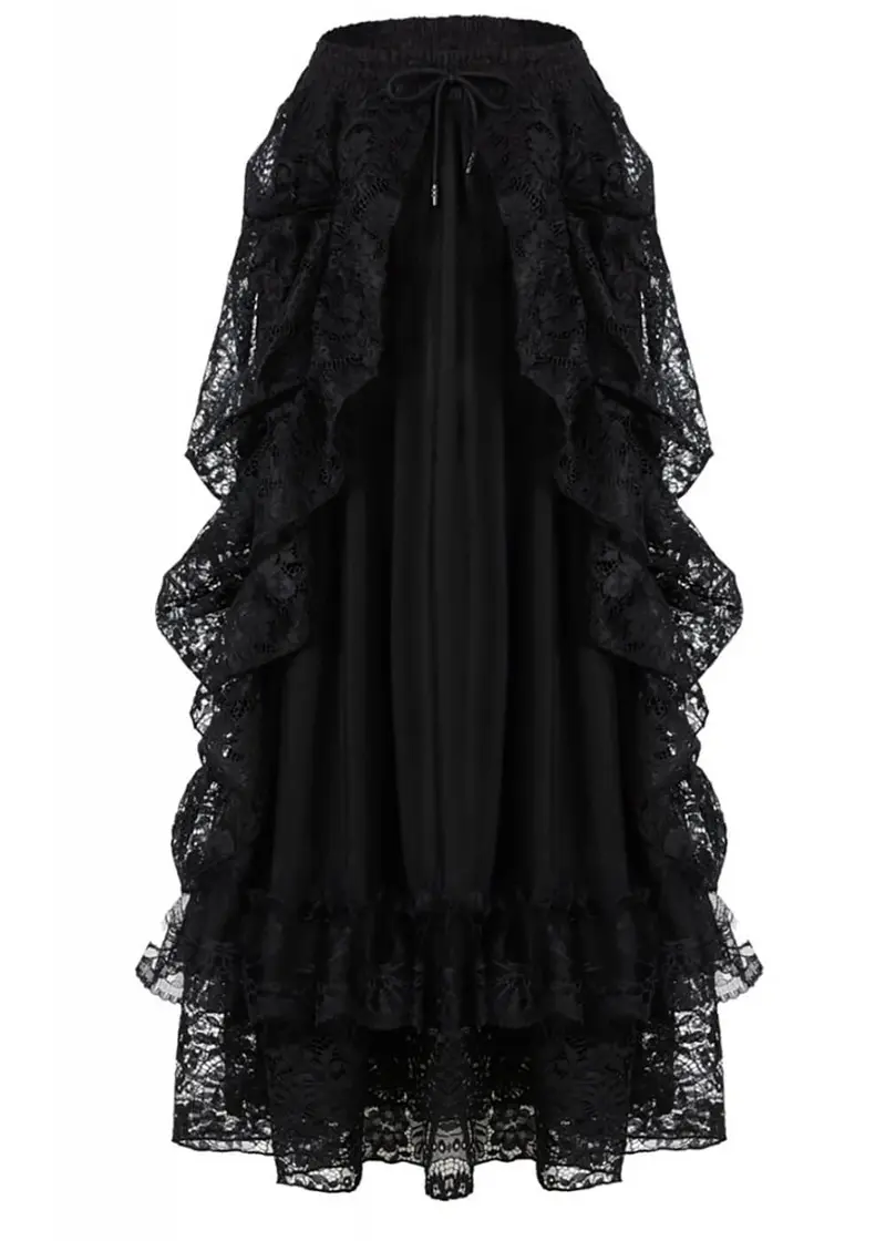 Dark In Love Hyacinth Lace Maxi Skirt Black