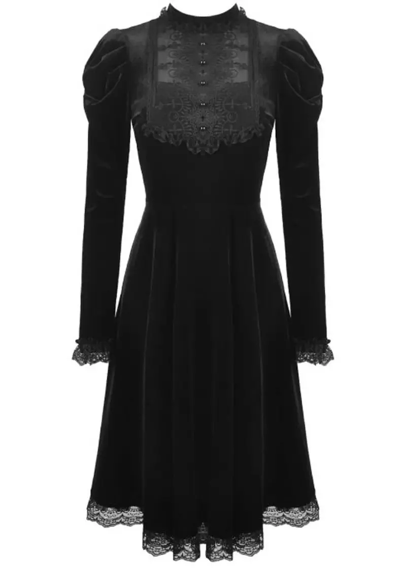 Dark In Love Mary Velvet Dress Black