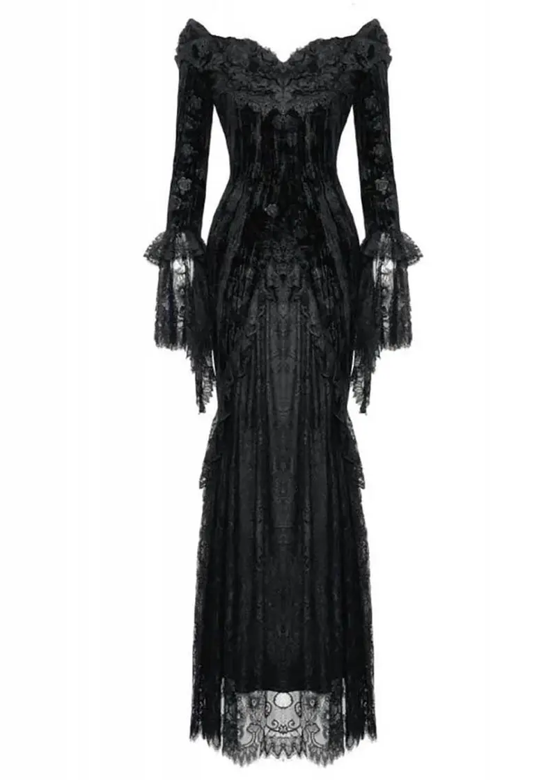 Dark In Love Night Queen Black Maxi Dress