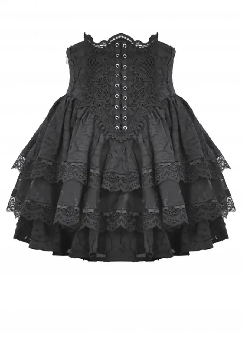 Dark In Love Puff Corset Skirt Black