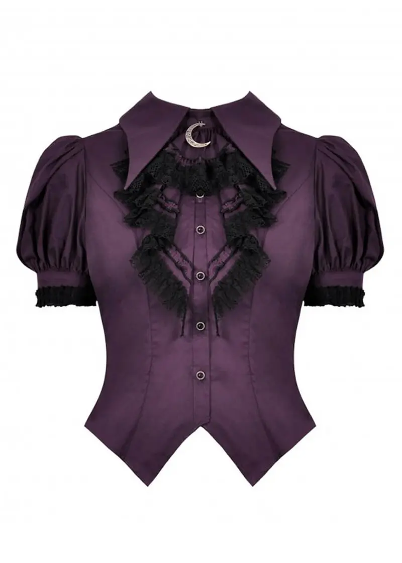 Dark In Love Sabbath Moon Blouse Purple