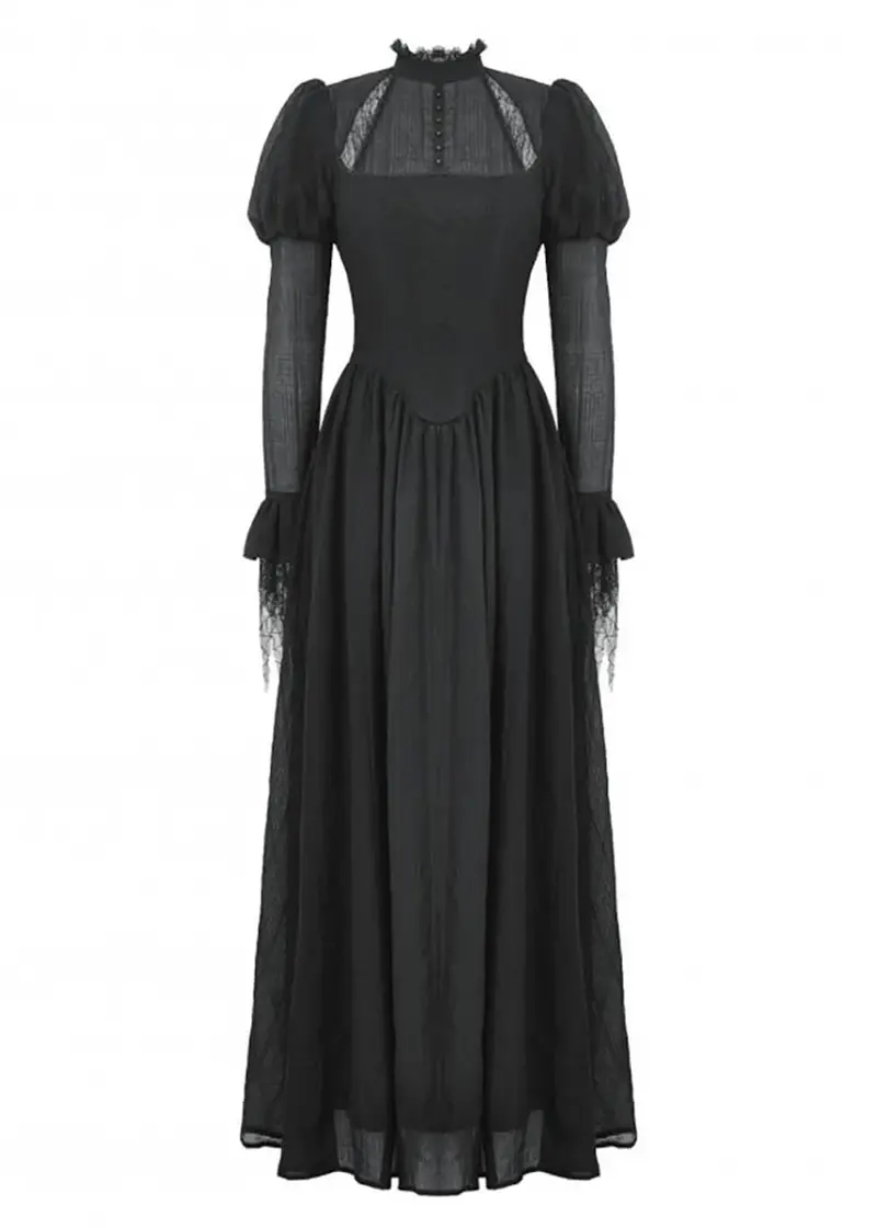 Dark In Love Spiderweb Empress Black Maxi Dress