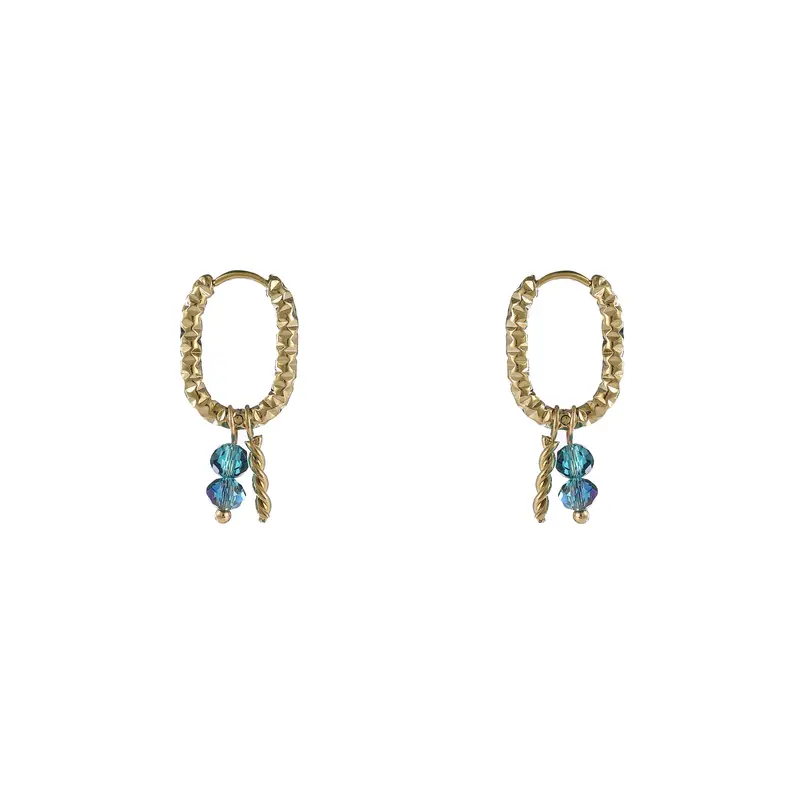 Day&Eve by Go Dutch Label Oorhangers Oval Hoop Swirl Kraal