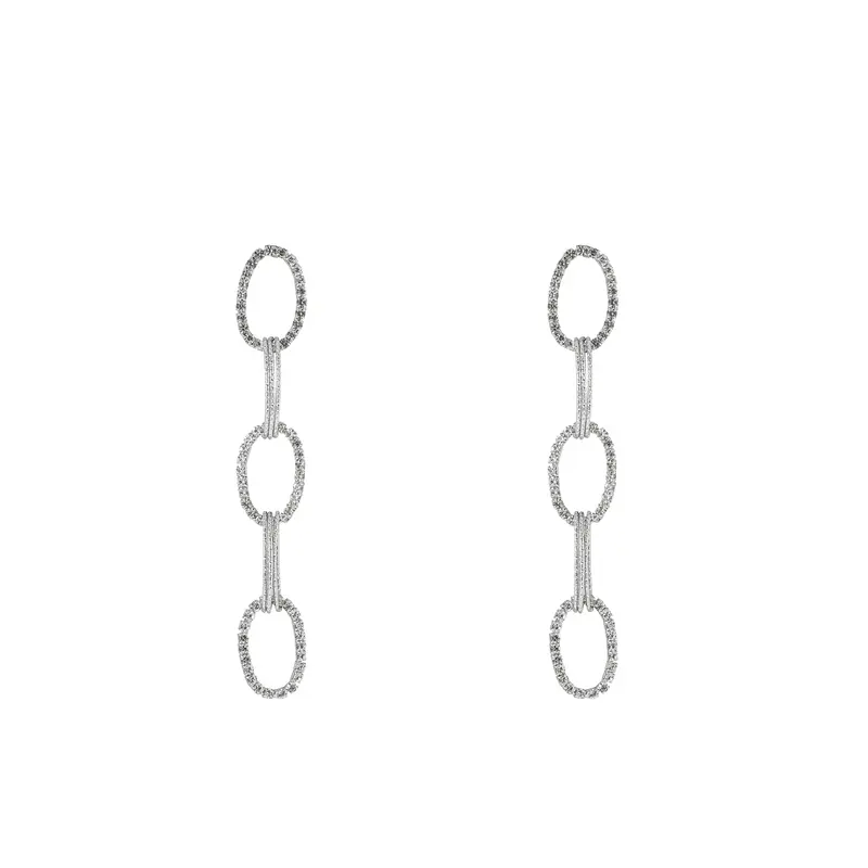 Day&Eve by Go Dutch Label Oorknoppen Ovaal Link Witte Stenen
