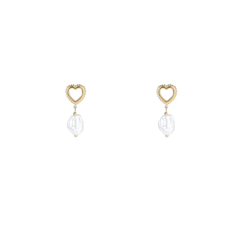 Day&Eve by Go Dutch Label Oorknoppen Parel Hartje