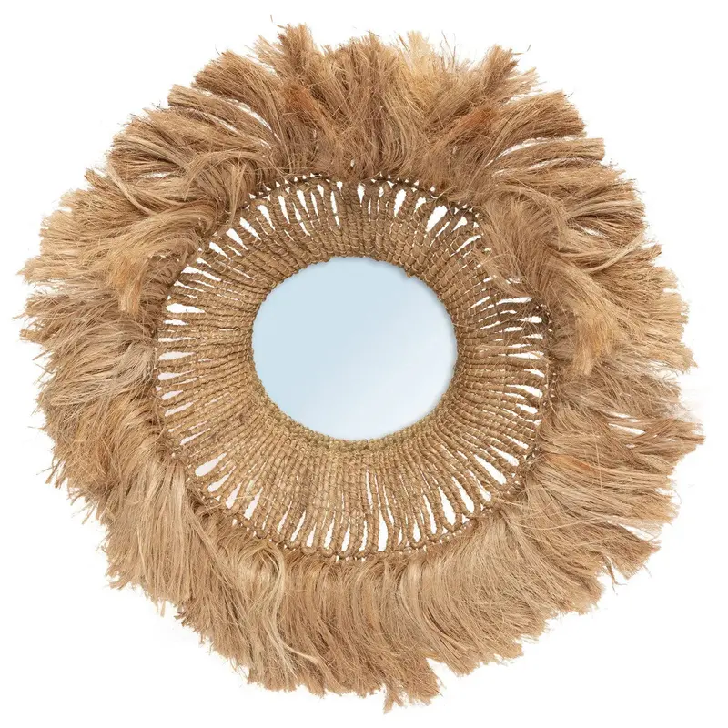 De Abaca Solomon Spiegel - Naturel 85x85cm Bazar Bizar