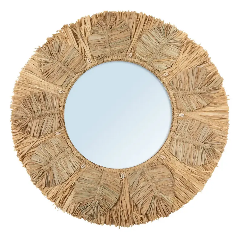 De Palm Tree Spiegel - Naturel - M 60x60cm Bazar Bizar
