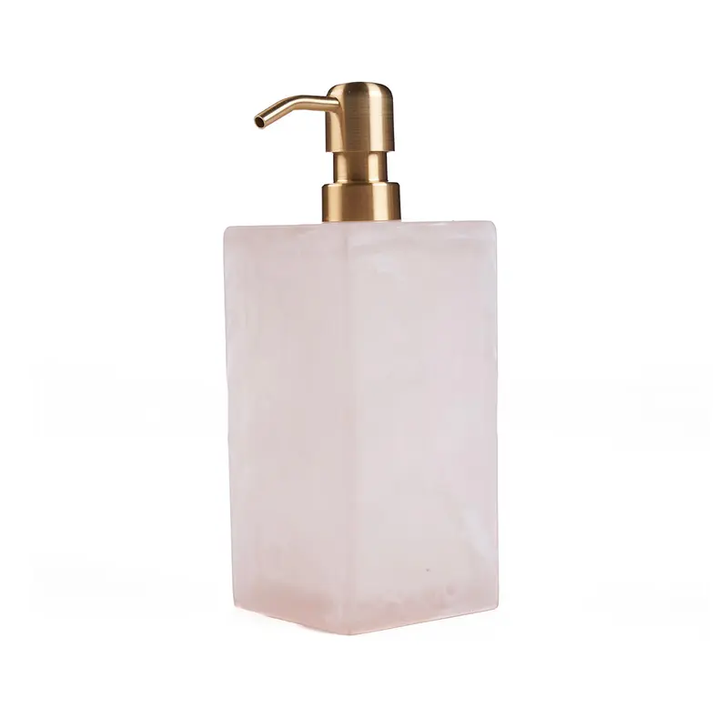 De Resin Zeepdispenser- Roze Wit Bazar Bizar