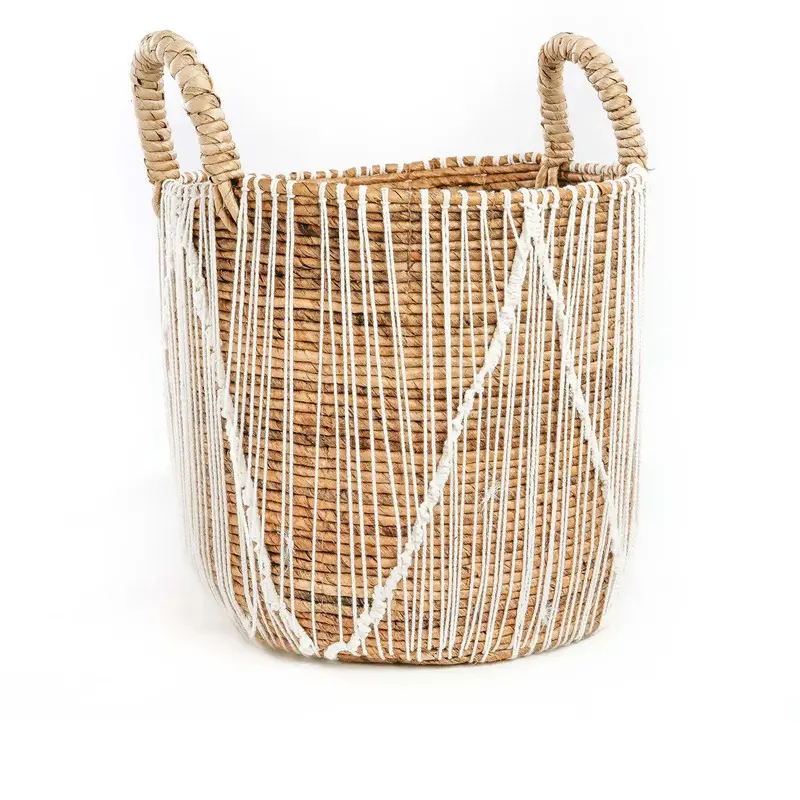 De Straight Stitched Macramé Mand - L