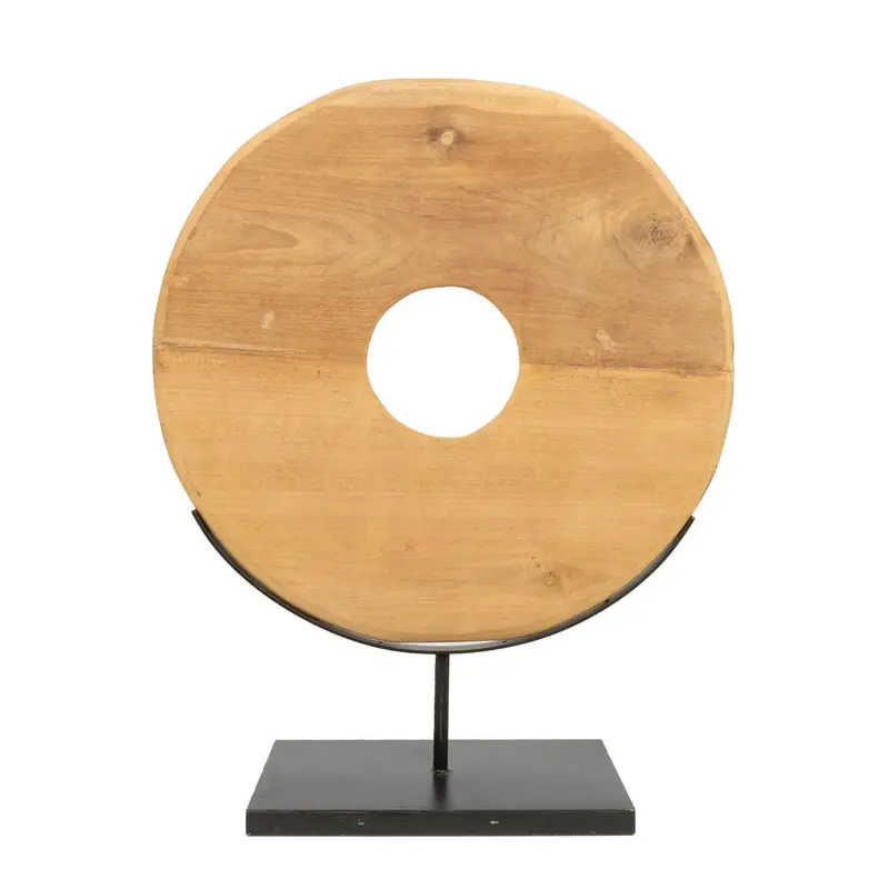 De Teak Disc op Stand Large Bazar Bizar