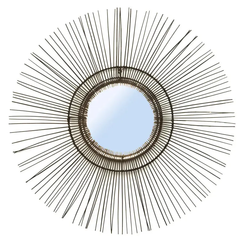 De Tropical Spiegel - Zwart - L 90x90cm Bazar Bizar