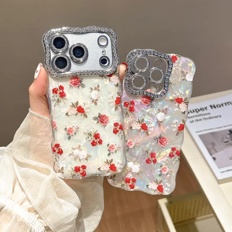 Decadent Rhinestone Roses iPhone Case