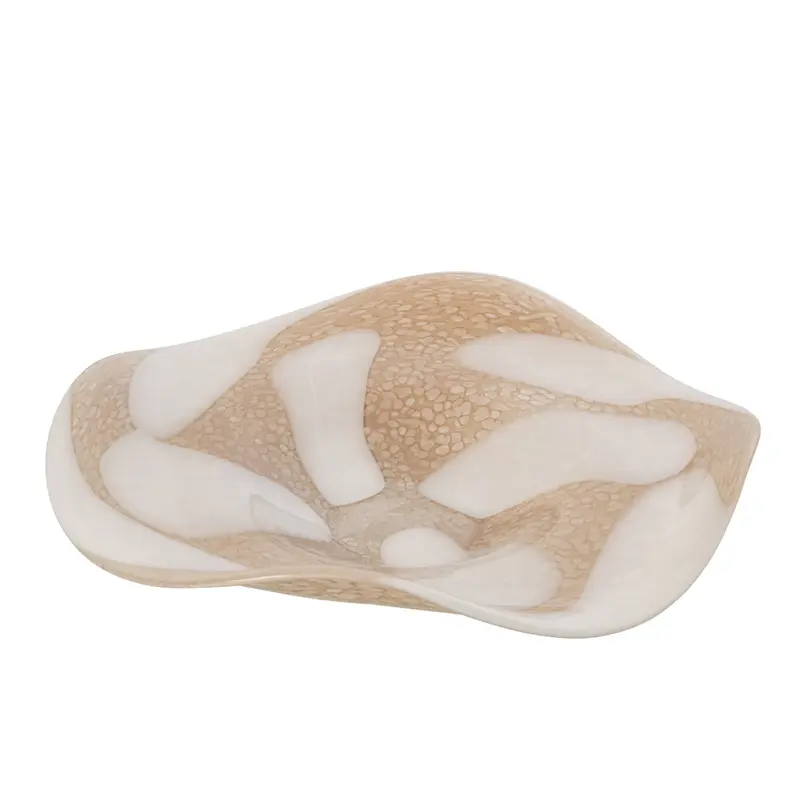 Decoratief Plateau Dots Glas Licht Beige Wit J-Line