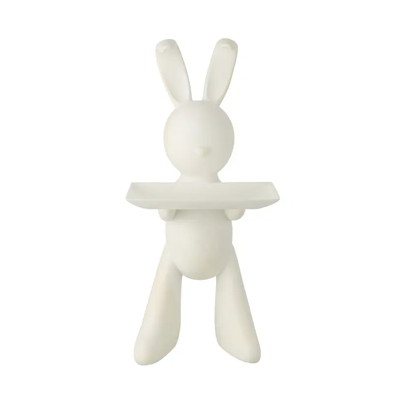 Decoratief Plateau Konijn Polyresin Wit J-Line