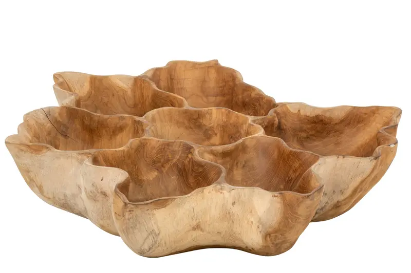 Decoratieschaal Ella Onregelmatig Teakhout Naturel J-Line