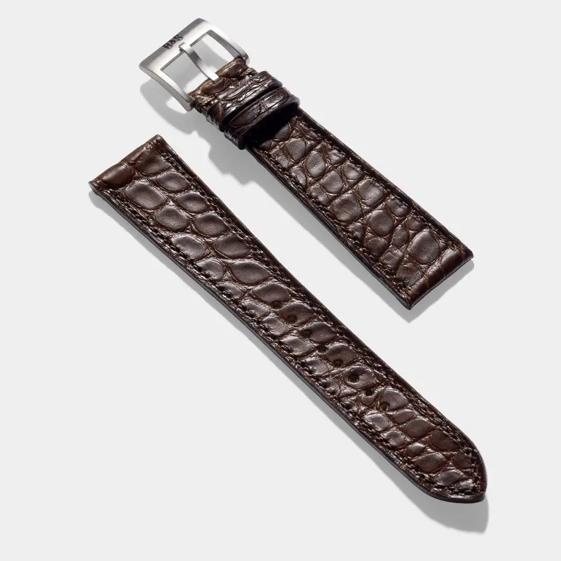 Deep Dark Brown Alligator Watch Strap