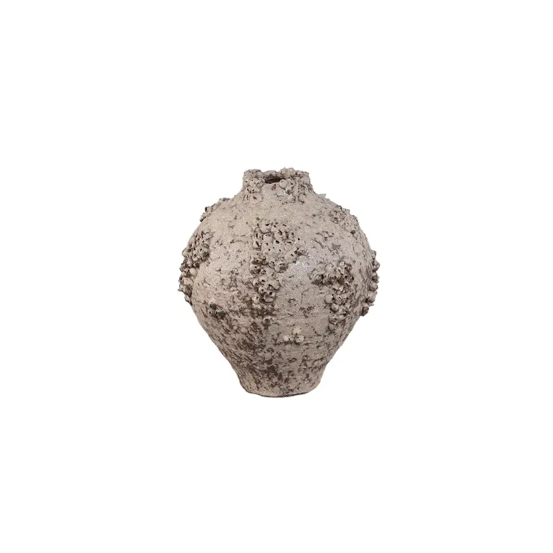 Deisy Beige Ceramic Jar Shaped Vase Rough Coral S PTMD