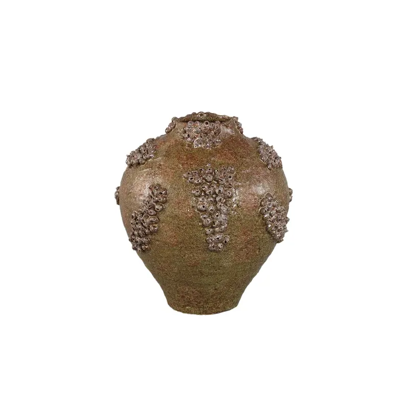 Deisy Green Ceramic Jar Shaped Vase Rough Coral M PTMD
