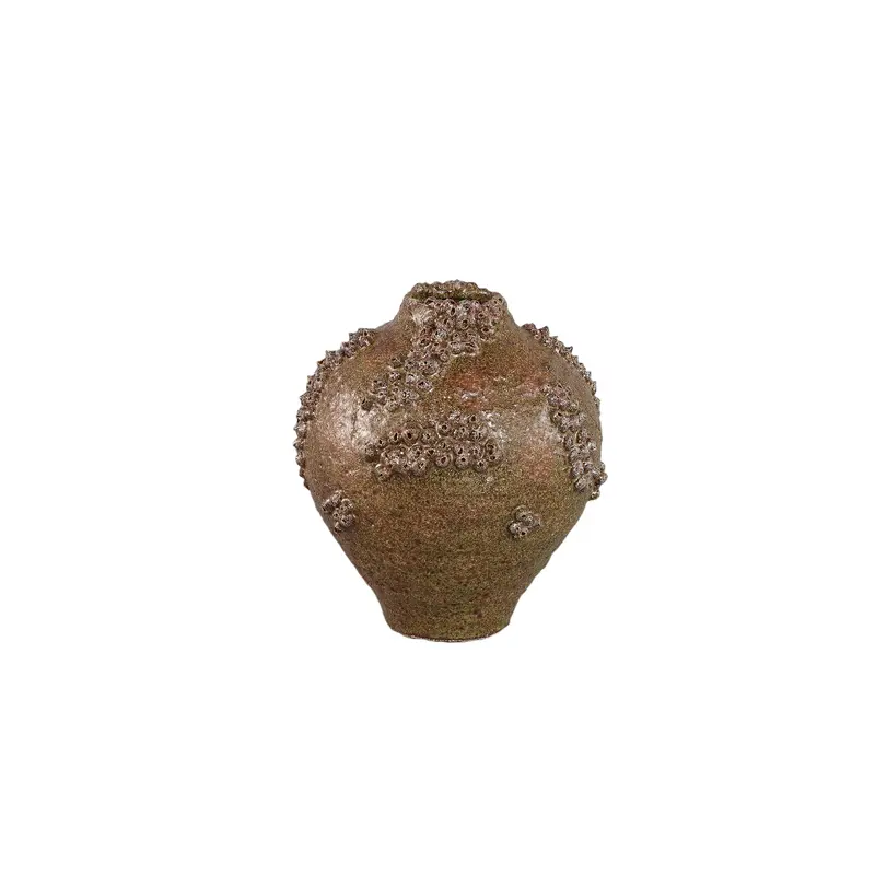 Deisy Green Ceramic Jar Shaped Vase Rough Coral S PTMD