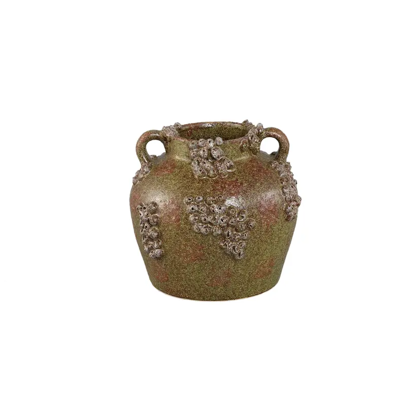 Deisy Green Ceramic Jar With Handles Rough Coral S PTMD