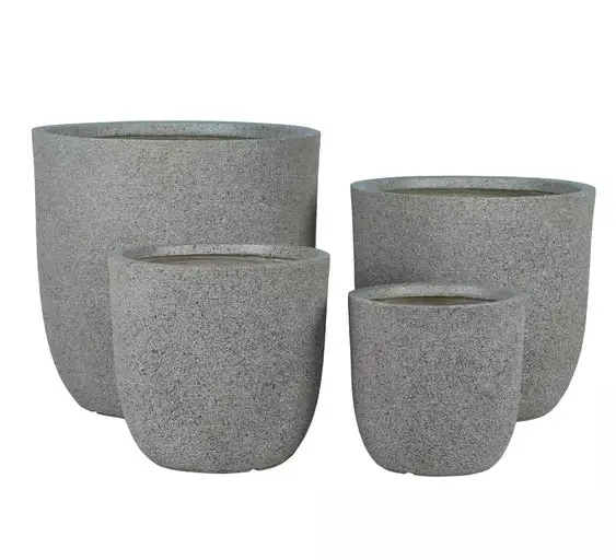 Delsey Beige GRC Structure Pot Set Of 4 PTMD