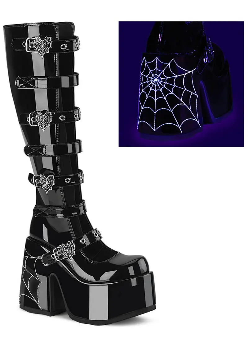 DemoniaCult Camel 223 Platform Boots Black